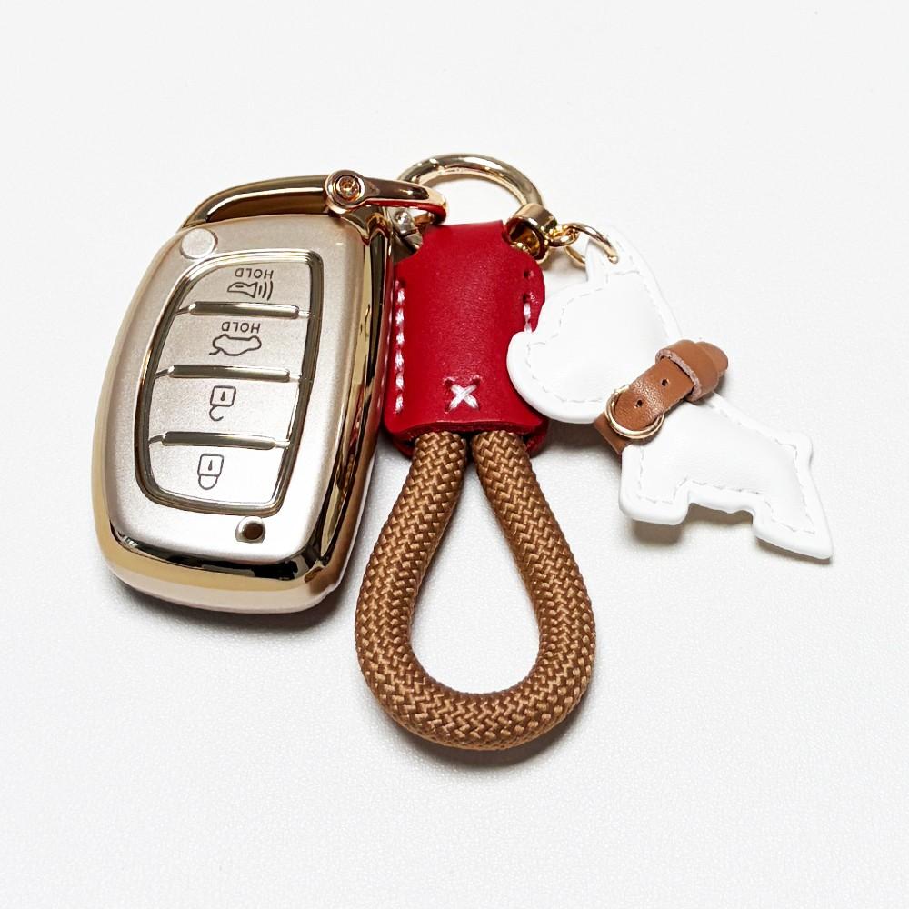 for Hyundai Car Key Cover, Soft Durable Tpu Material, Includes Keychain, Fits Hyundai 2018-2013 Sonata Tucson Elantra, 4 Buttons