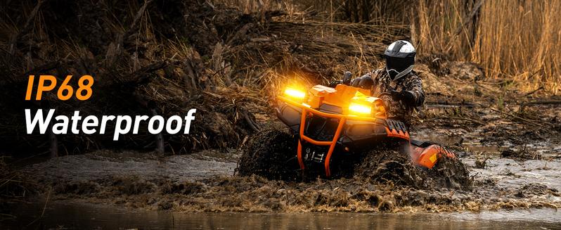 NAOEVO 7-Inch LED Light Bar-6 Modes Waterproof Multi-Mode LED Light Bar, White & Amber Strobe Lights, Off-Road, Fog Lights for Trucks, Boats, ATVs, Jeeps, SUVs (6 Modes)