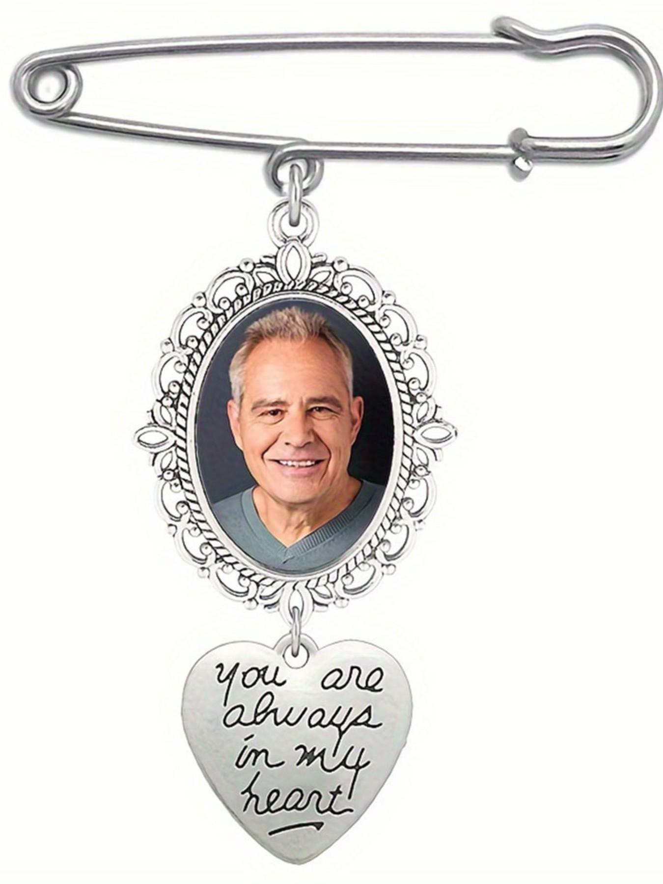 Personalized Graduation Decoration Memorial Ornament, DIY Moonstone Oval Glass Frame Pin Gem Base Holder, Wedding Photo Brooch Gift