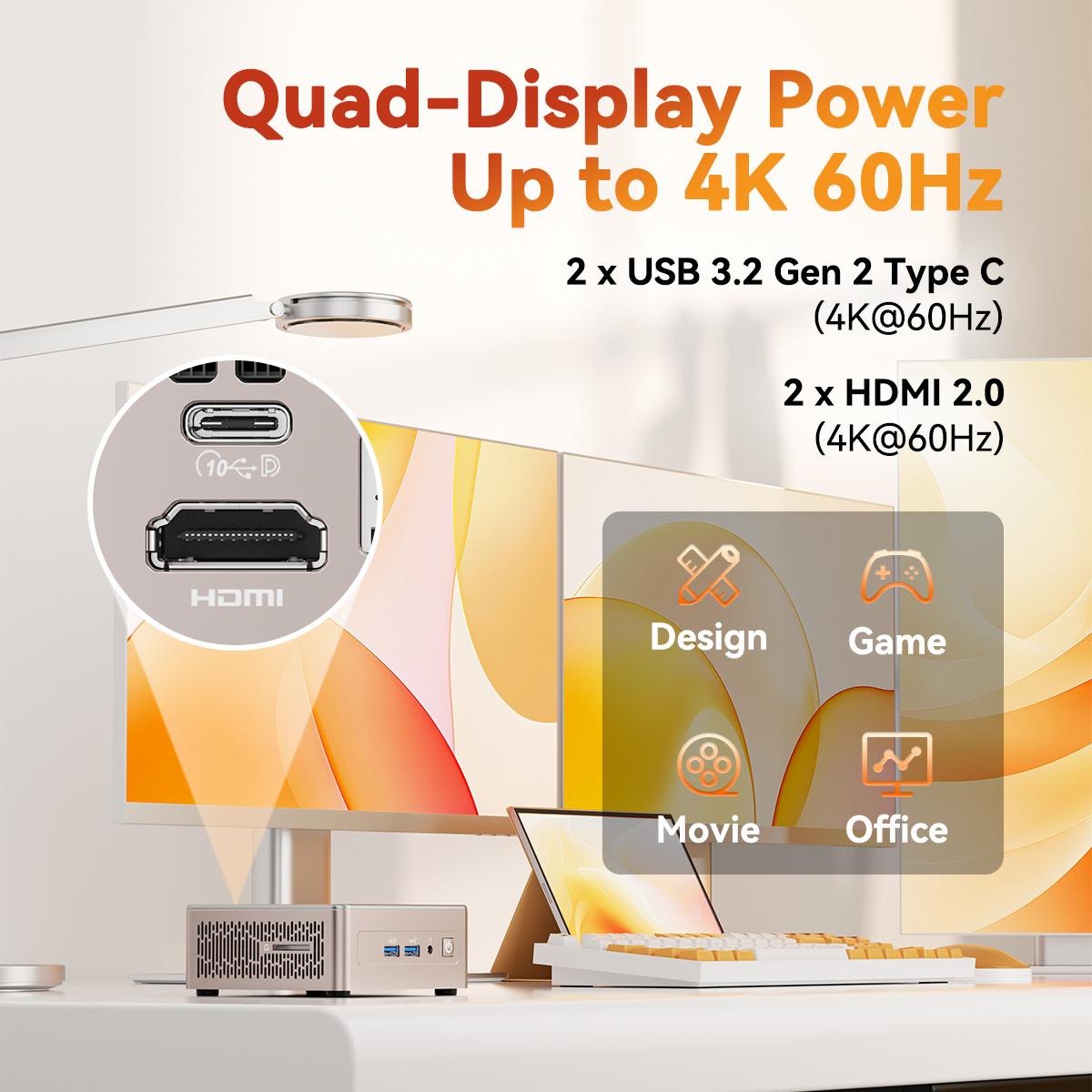 GEEKOM A5 Mini PC 2026 Ryzen 5 7430U, 16GB+512GB & 1TB, Windows 11 Pro, 4K Dual HDMI, WiFi 6, USB-C, Upgradeable HDD | Tiny Desktop for Study, Gaming, Office Student Computer chrismas gift