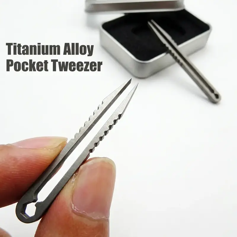 Portable Titanium Alloy Tweezer, Lightweight, Compact & Pocket Tweezer with Precision Grip, Hand Tool for Outdoor Survival, Travel & Outdoor Activities, Lightweight Design, Compact Form, Precision Tweezers