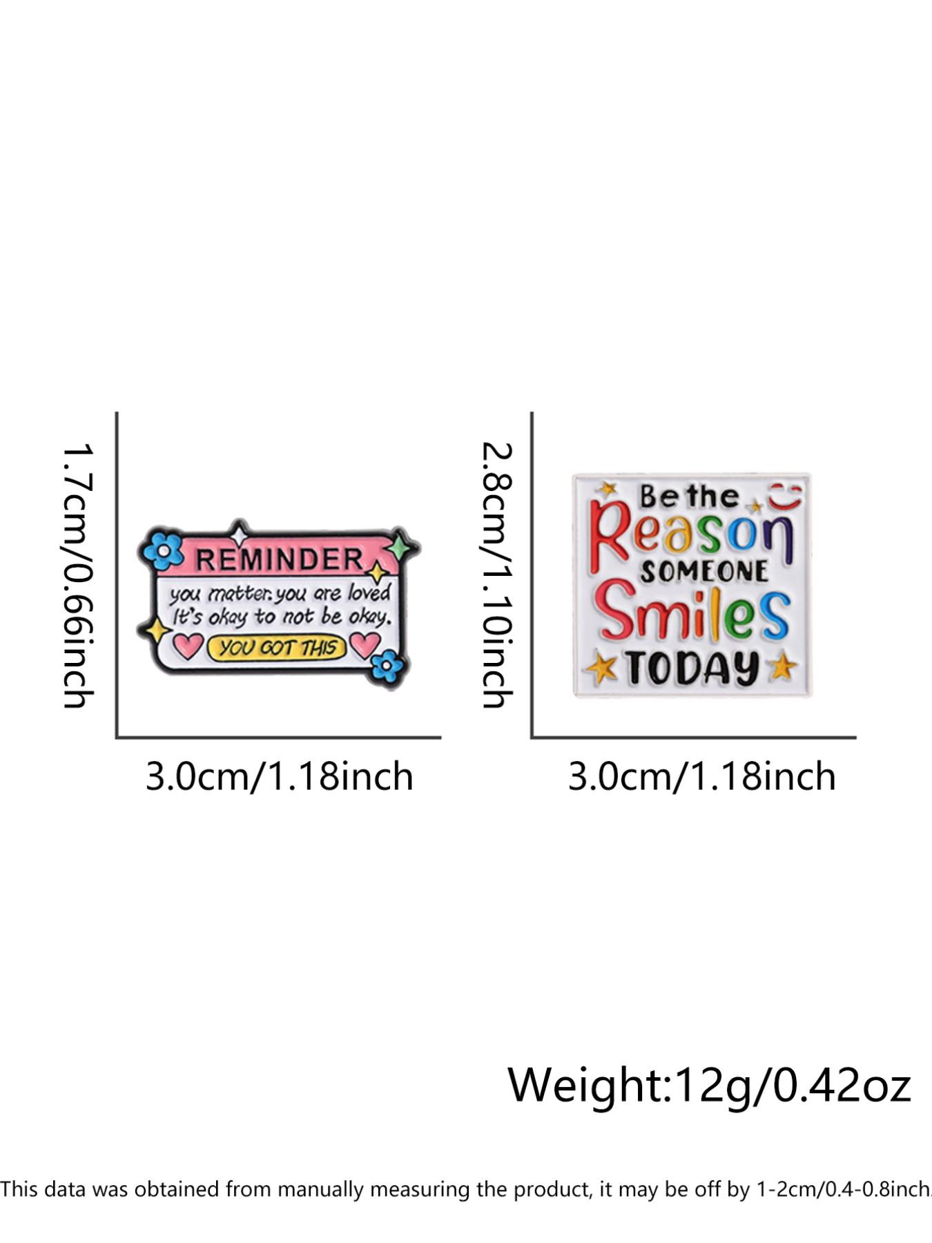 1/2Pcs Positive Message Badges Motivational Slogan Theme Social Advocacy Design Self Empowerment Quotes for Daily Inspiration Accessory Backpack Office Decoration Mental Wellness Gift Set