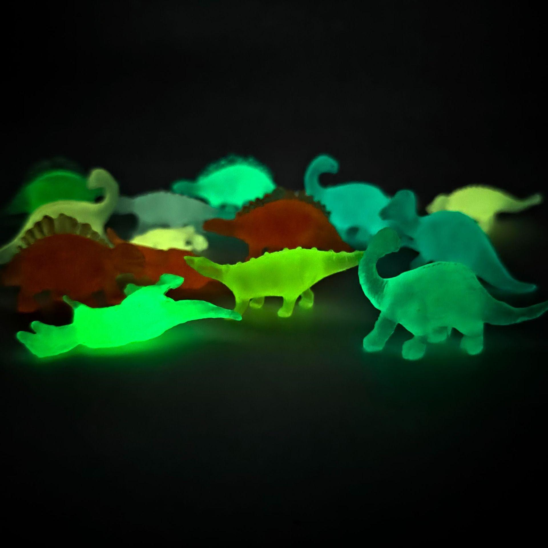 Mini Solid Color Dinosaurs, 25 Glow-In-The-Dark Soft Gel Models, 5cm Realistic Toys, Durable, Washable, Perfect for Classroom, Home, Parties