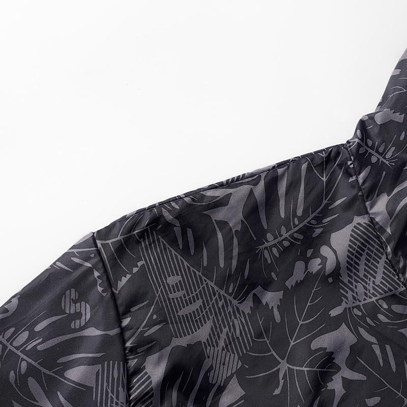 Summer Men's Casual Jacket, Zip Pocket Full-Zip Hooded Design, Maple Leaf Print, Lightweight Breathable, Sun Protection Jacket