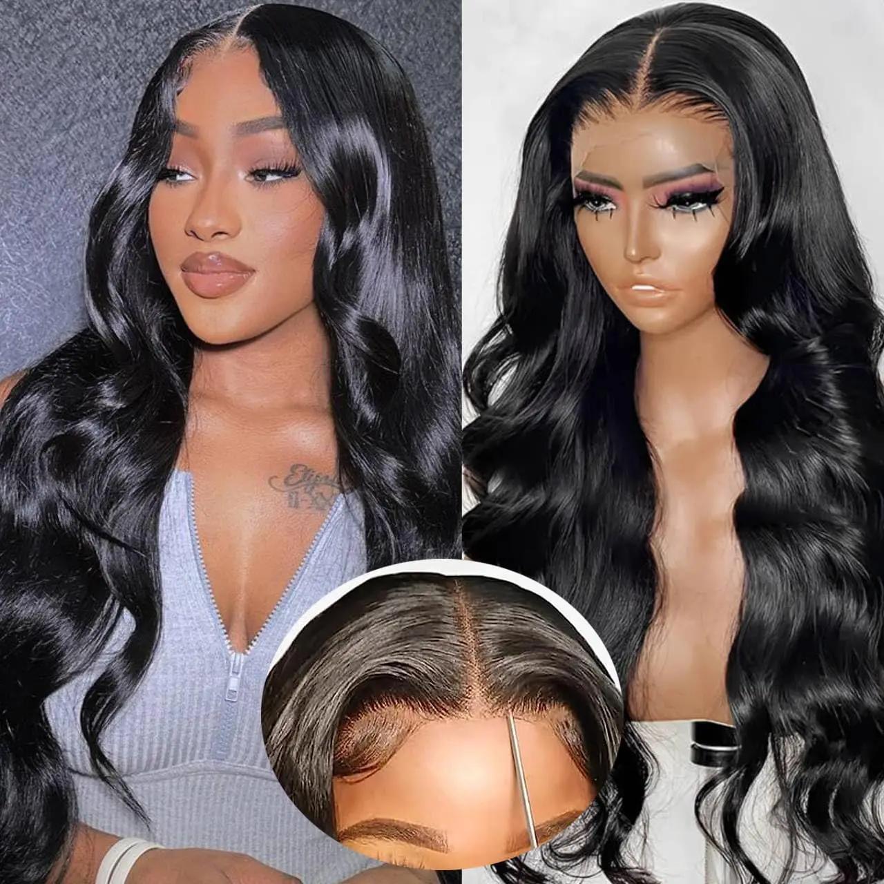 9x6 Body Wave Glueless Wig Human Hair Wig For Women Ready To Wear 5x5 Lace Closure Wig Brazilian Human Hair Pre Cut 13x4 Lace Frontal Wig No Glue Natural Color Wig TikTokShopBlackFriday