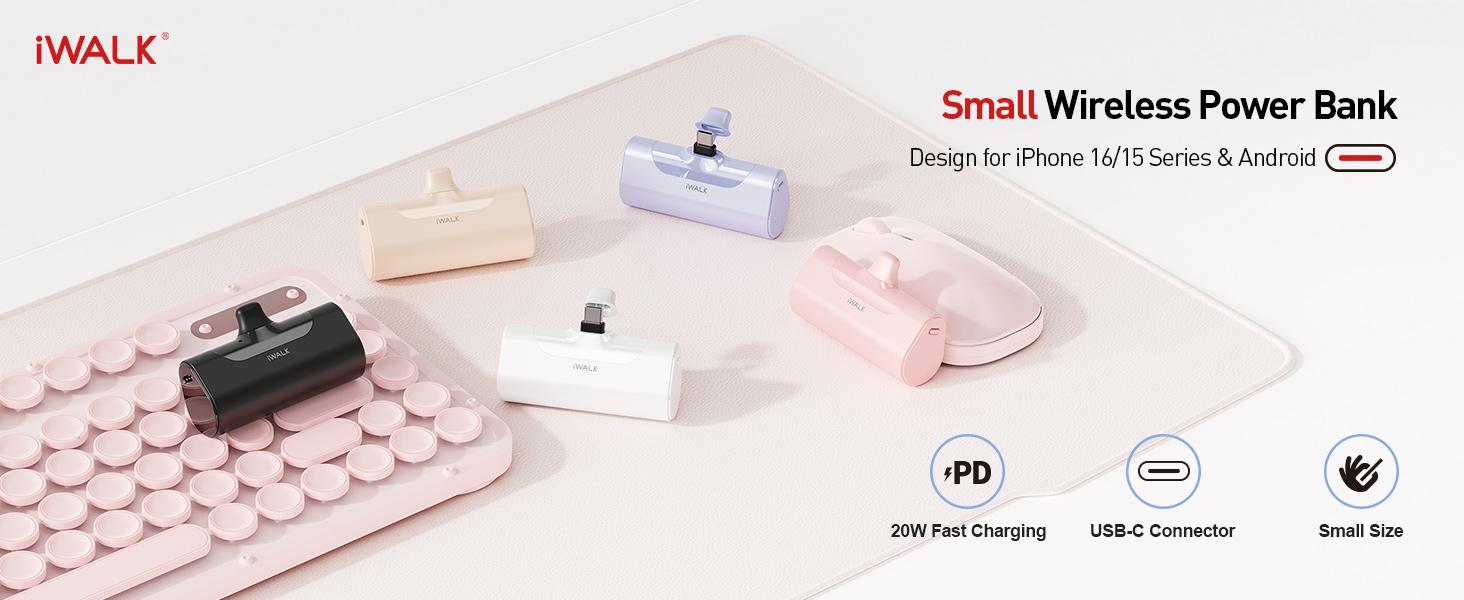 iWALK Mini Portable Charger 4500mAh USB-C 20W Fast Charging Power Bank for iPhone 17/16/15 Pro Max Samsung Galaxy S25 LG Xiaomi Lightweight Compact Chargeable Smartphone Cable iWALK Mini Portable Charger 4500mAh USB-C 20W Fast Charging Power Bank for iPhone 17/16/15 Pro Max Samsung Galaxy S25 LG Xiaomi Lightweight Compact Chargeable Smartphone Cable