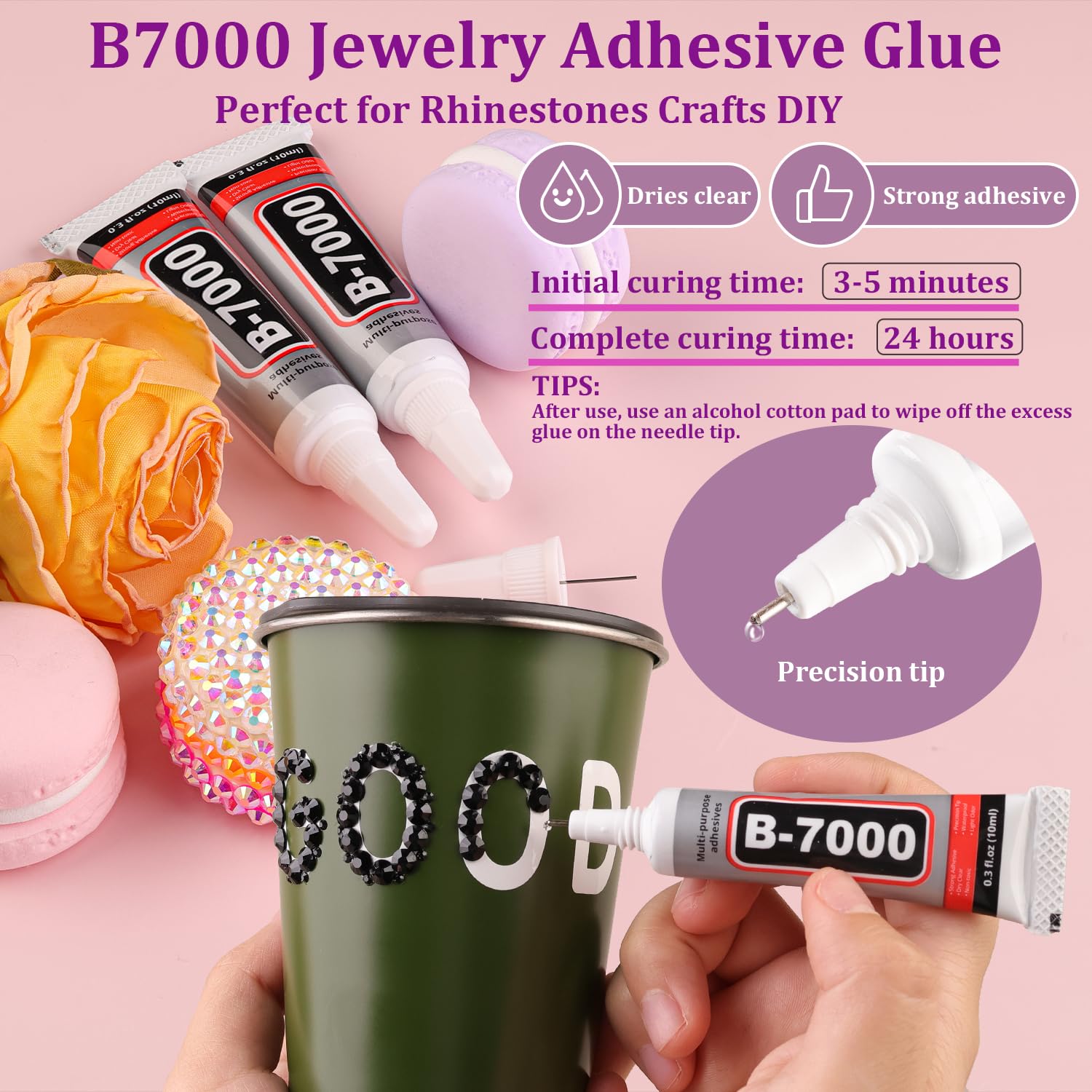 1 Box Black Semi-circular Flatback Rhinestones, Multiple Sizes of Resin Nail Charms with Tweezers Glue DIY Headphone Case Fans Keyboard Nail Decors, Rhinestone Decorations