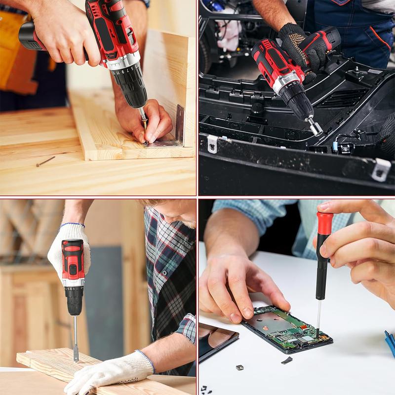 128 pc Tool Set with Power Drill, Cordless Hammer Drill Tool Kit 128Pcs Household Power Tools Drill Set with 21V Li-Ion Battery & Charger for Home Tool Kit，toolbox，bigtoolset