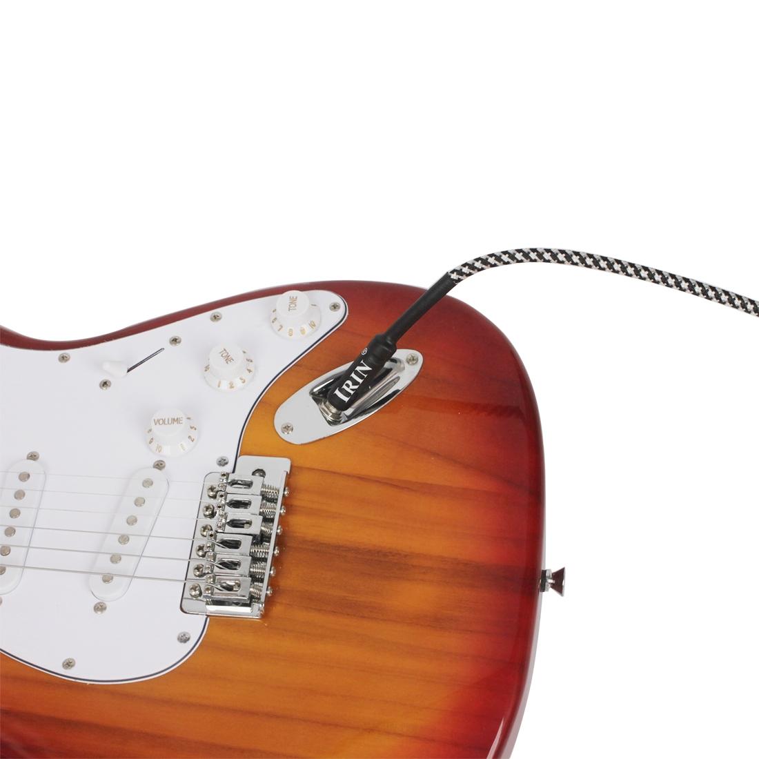 IRIN electric guitar 3m cable Guitar cable electric instrument bass amp cord for electric mandolin (black), Pro Audio (right angle to straight)