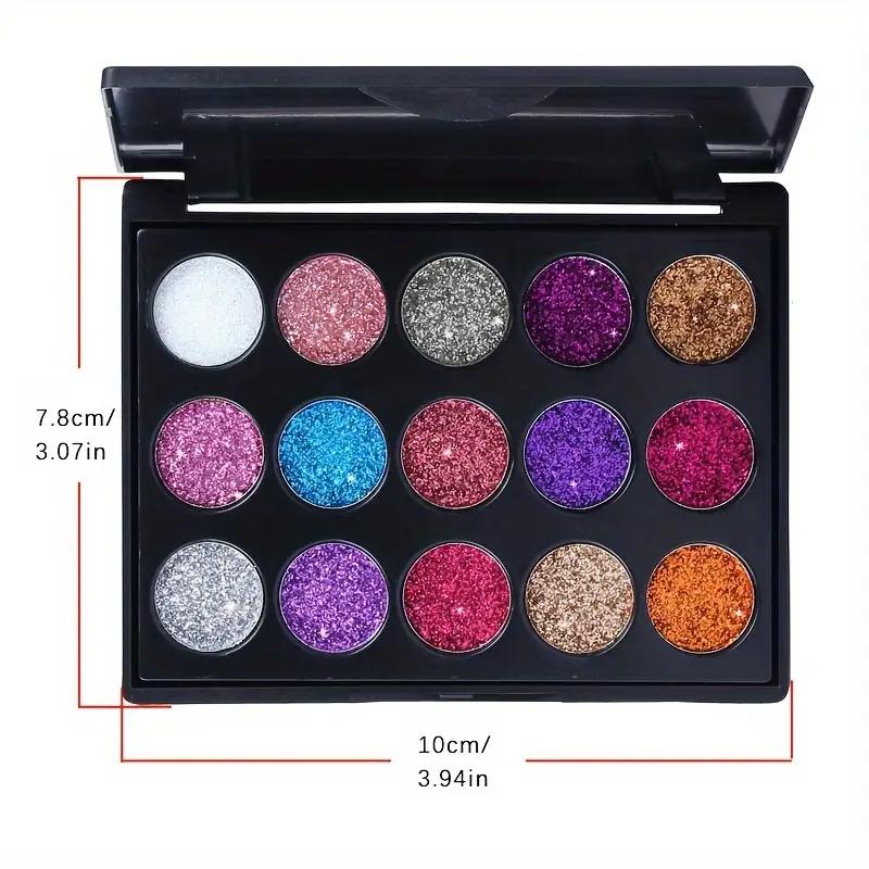 2pcs 15 Color Diamond EyeShadow Palettes Set Makeup Each Color Is Full Of Vitality And Glittering Metal Pearl Effect Suitable For Festival Stage