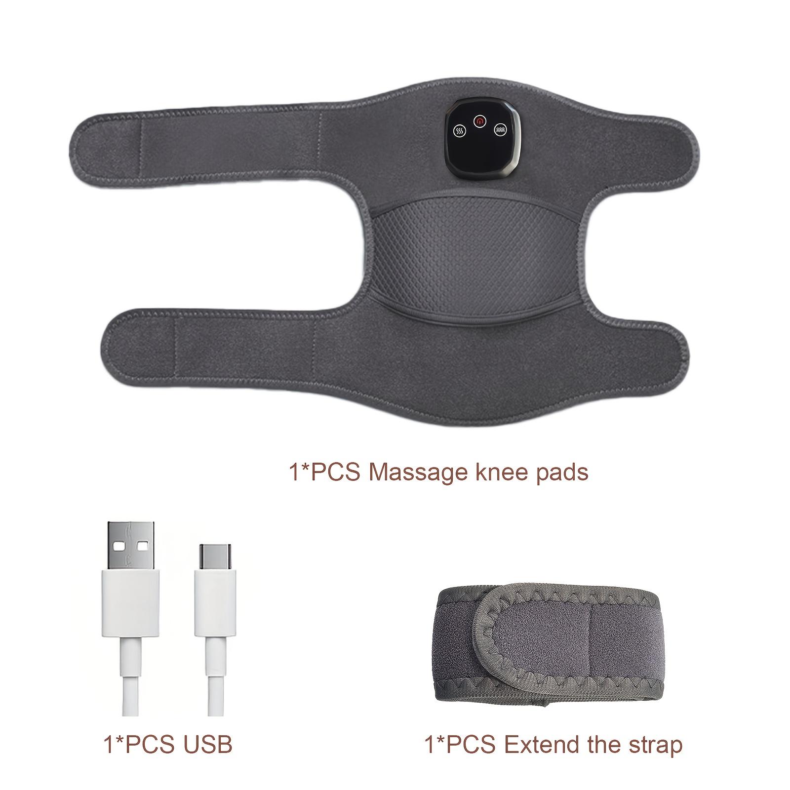 Portable 3-in-1 Heated Knee Massager, Shoulder Heating Pads & Elbow Brace with Vibration, Cordless USB Rechargeable Stress Relief Wrap Adjustable Relaxing