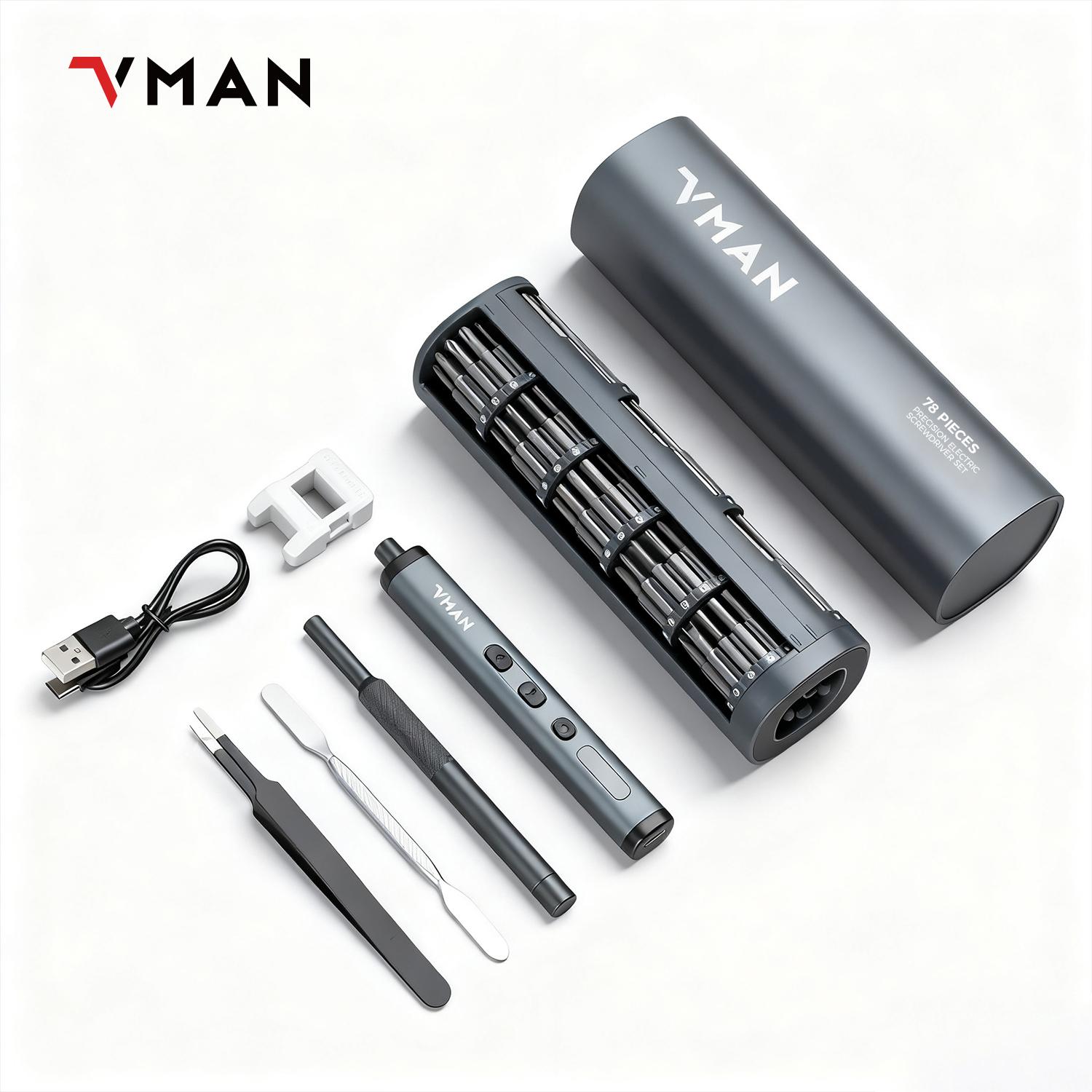 78-In-1 Electric Screwdriver Set, Rechargeable 3.7v Lithium Battery, 5 Torque Settings (0.1-0.5nm), 4 LED Lighting, 2-Hour Runtime