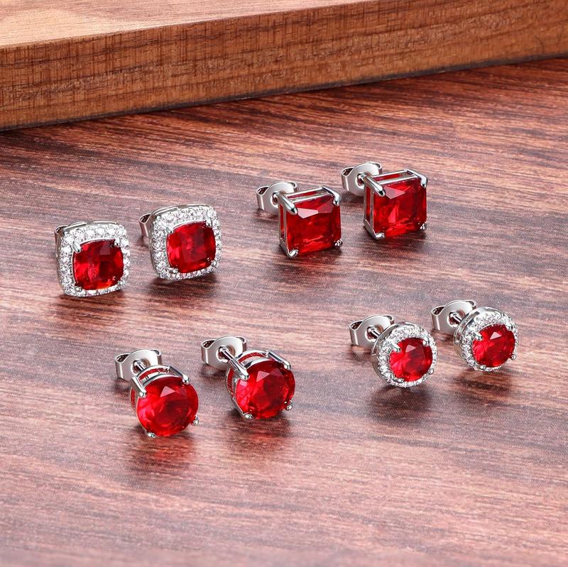 MILACOLATO Cubic Zirconia Stud Earrings Hypoallergenic 925 Sterling Silver Post Earrings Big Brilliant Stud Earrings for Women Men
