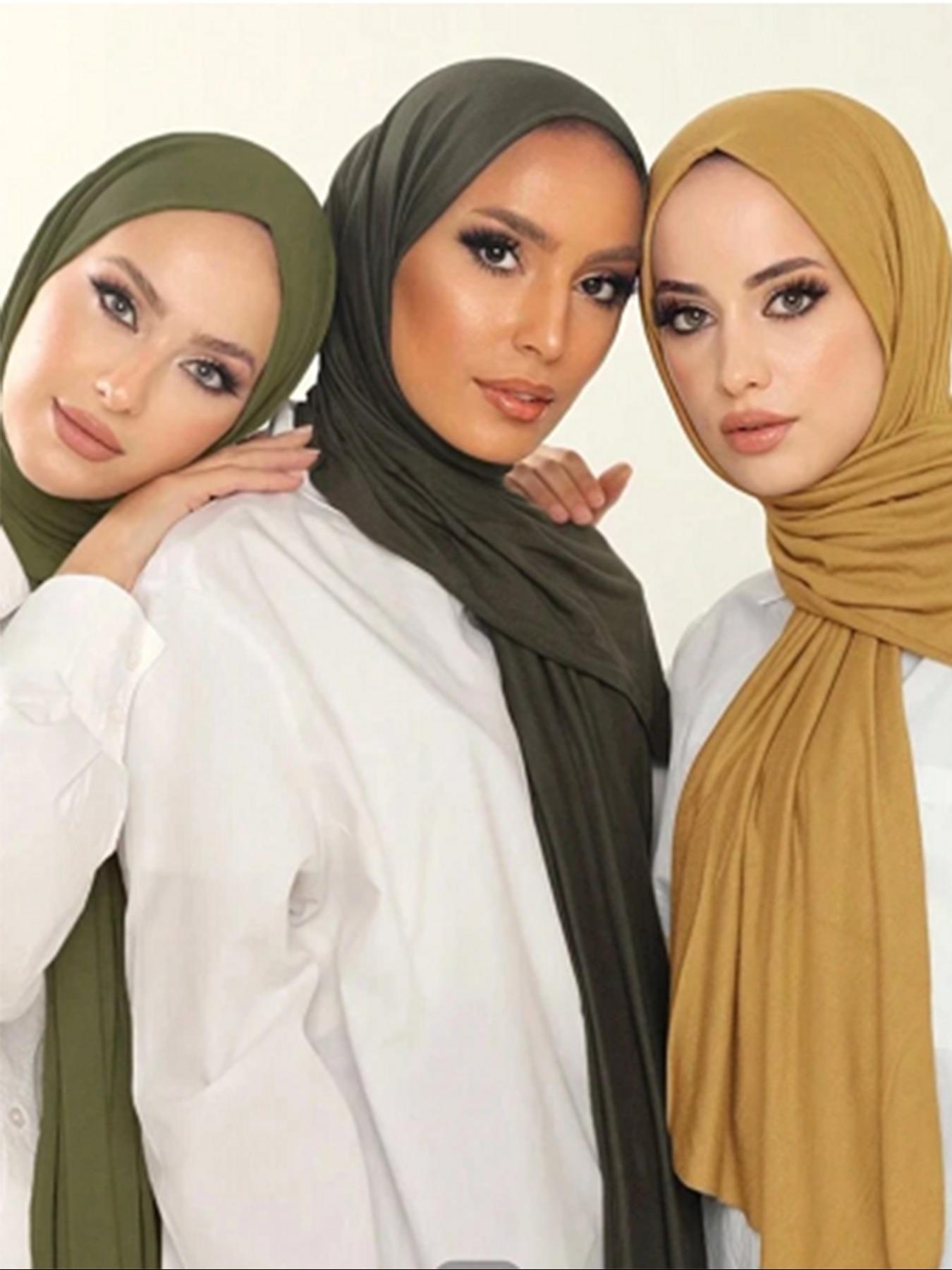 Women's Solid Color Khimar, Soft Comfortable Breathable Hijab for Daily Wear, Fashionable Casual Modern Muslim Clothing for Women