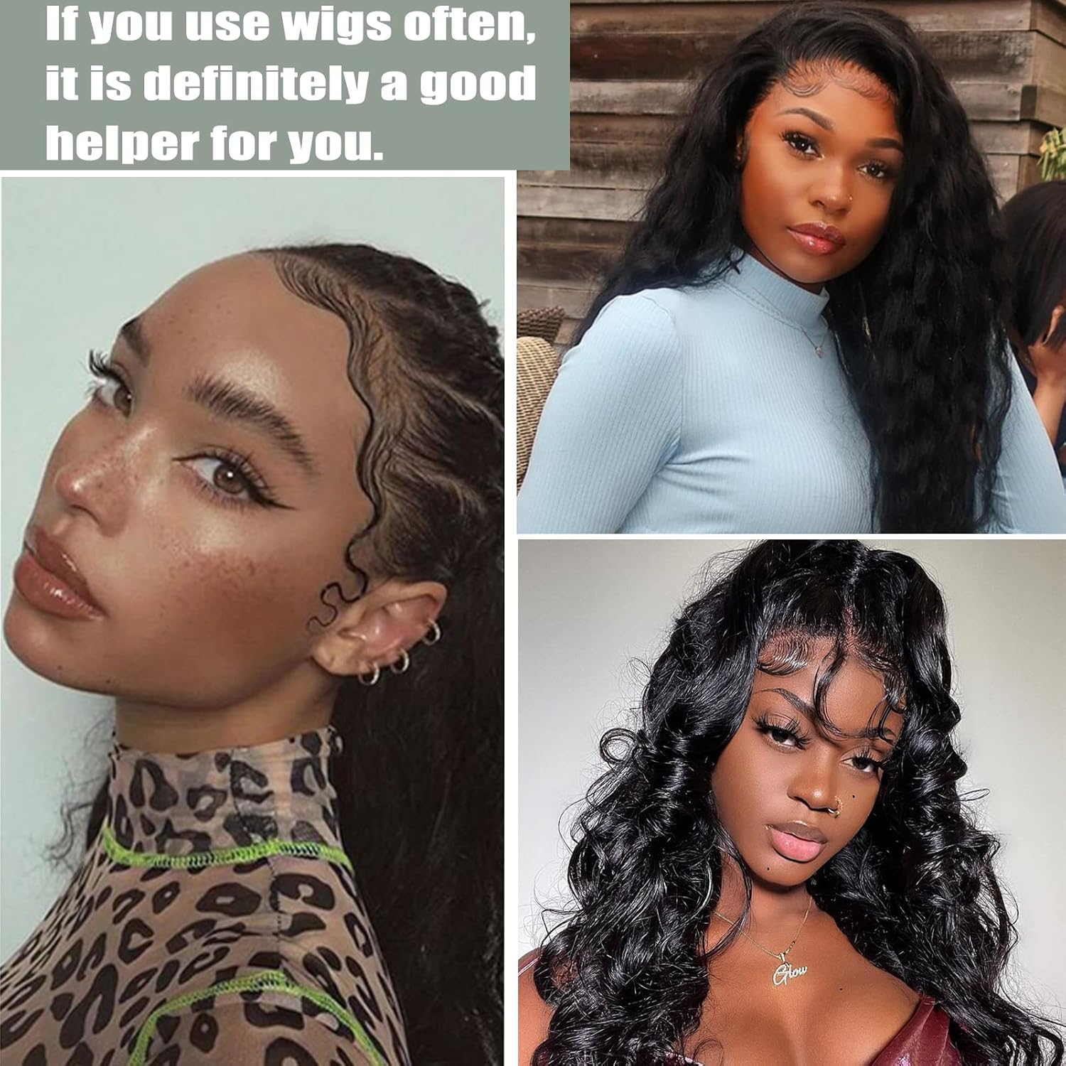 1pcs Wig Band For Melting Lace Band Elastic Bands For Wig Edge Lace Frontal Melt Adjustable Wrap To Lay Scarf Keeping Grip No Slip