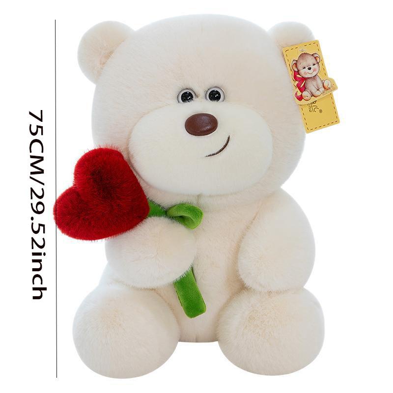 Cute Bear Plush Toy for Valentine's Day, Soft Stuffed Animal Gift for Birthday, Couple Bear Doll for Vending Machine, Single Piece Set