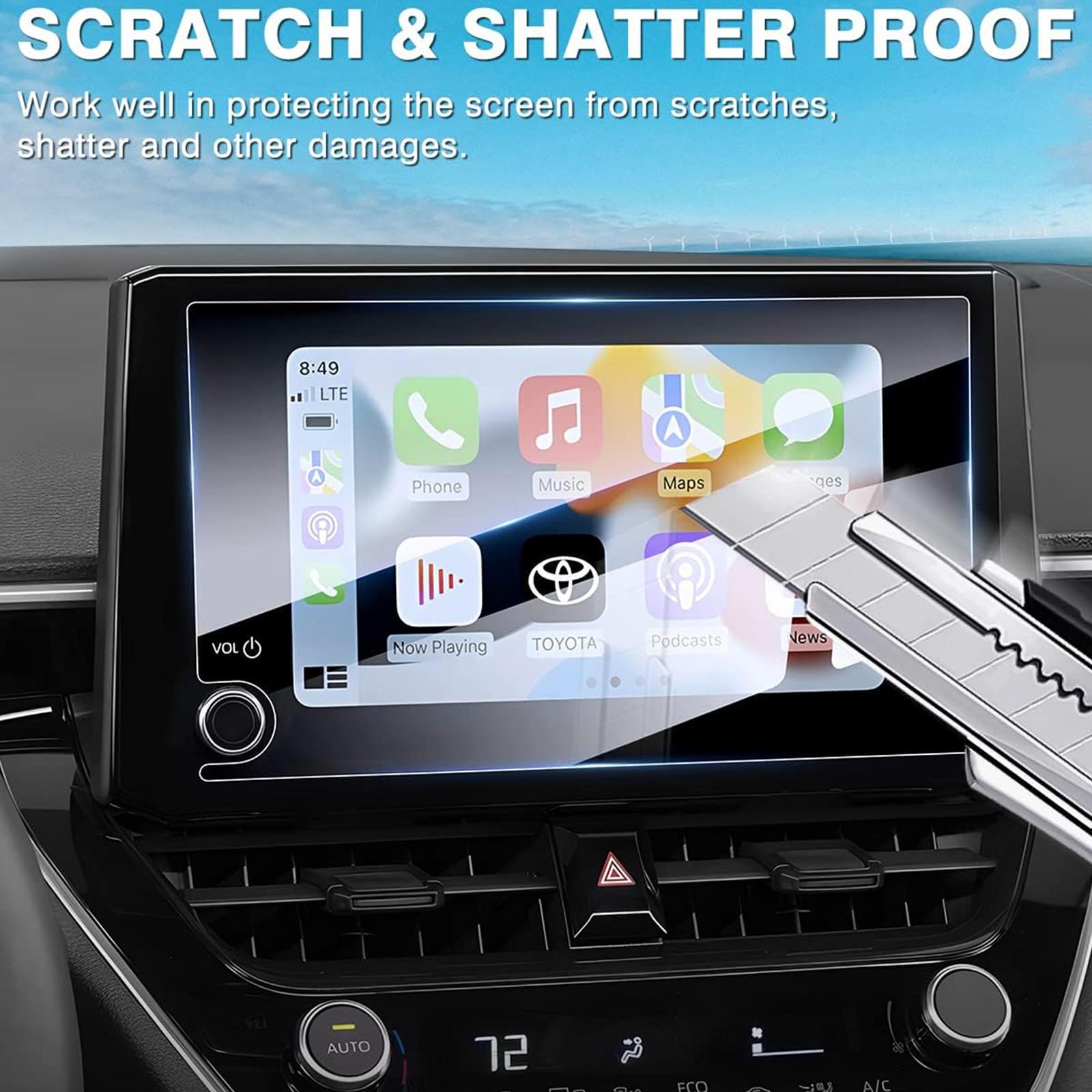 Canvcle 2 Pack Screen Protector for 2023-2025 Toyota Corolla/Corolla Cross & RAV4 8-Inch Touchscreen Tempered Glass Anti-Glare Fingerprint-Resistant Navigation Protective Film