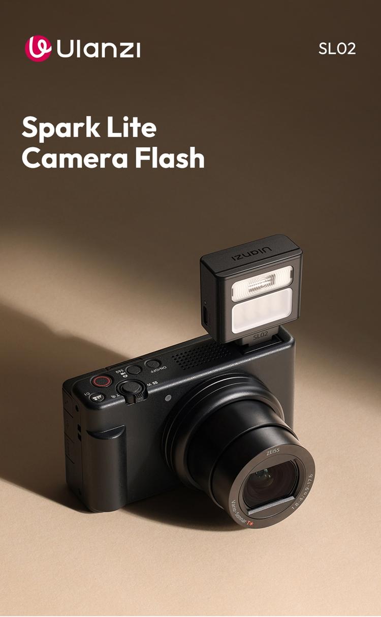 Ulanzi SL01/SL02/SL03 Mini Camera Flash Light SpeedLite GN8 6500K for Canon Sony ZV-1 Nikon Fuji Camera DSLR Vlog Live Outdoor Photography