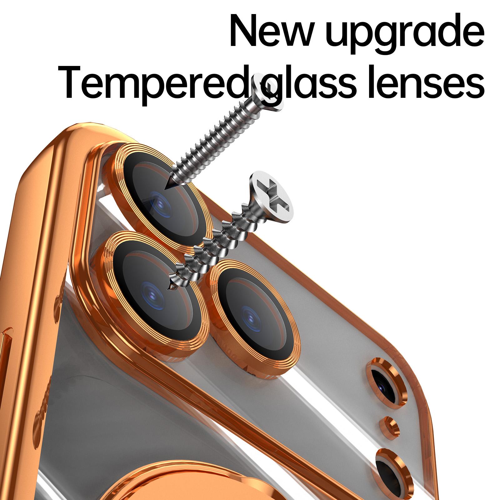 Compatible with iPhone 17 Pro Max 16 15 14 13 12 Case with Invisible Magnetic Ring Stand Compatible with Mag-Safe Full Camera Lens Protector Plating Clear Phone Case Compatible with iPhone 17 Pro Max 16 15 14 13 12 Case with Invisible Magnetic Ring Stand Compatible with Mag-Safe Full Camera Lens Protector Plating Clear Phone Case