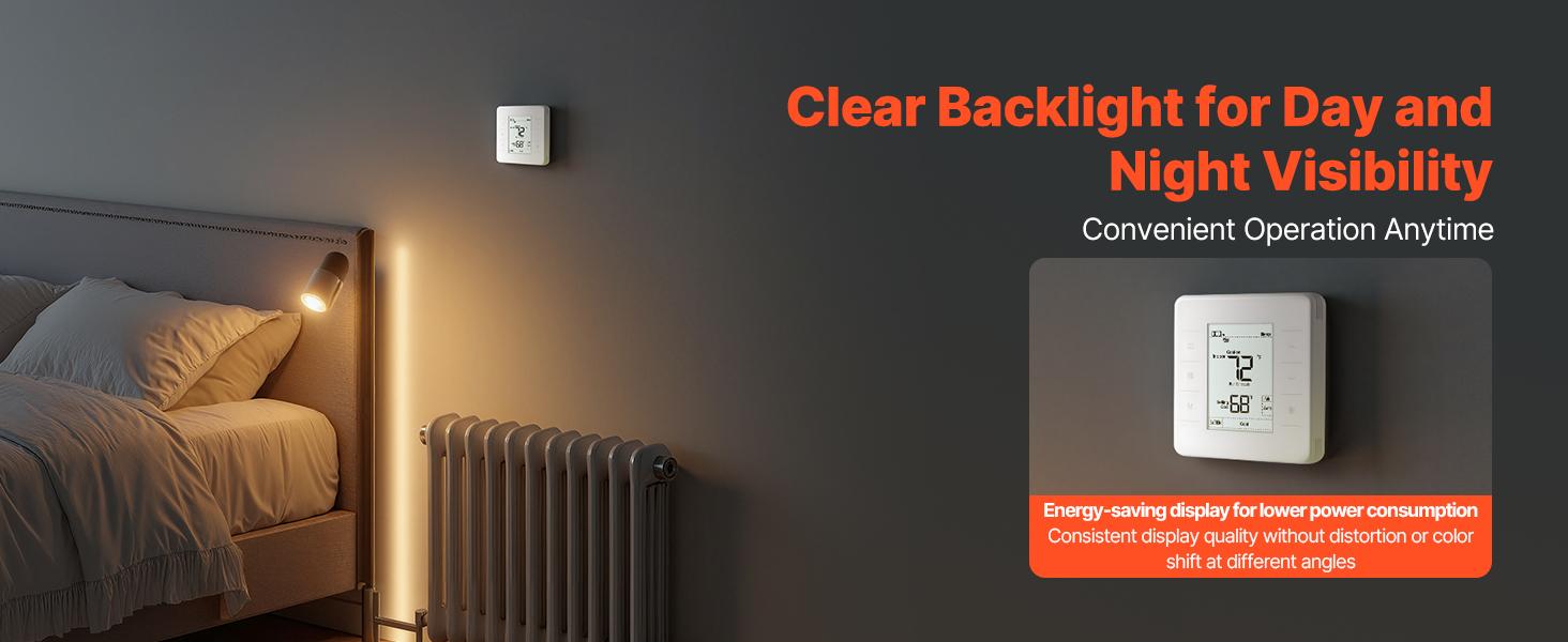 VEVOR 7-Day Programmable Thermostat, Home Thermostats for Heat Pump, Air Conditioner, Underfloor Heating, LED Screen with Backlight 1Cool+1Heat, Energy-Efficient, Wide Temp Range, White VEVOR 7-Day Programmable Thermostat, Home Thermostats for Heat Pump, Air Conditioner, Underfloor Heating, LED Screen with Backlight 1Cool+1Heat, Energy-Efficient, Wide Temp Range, White