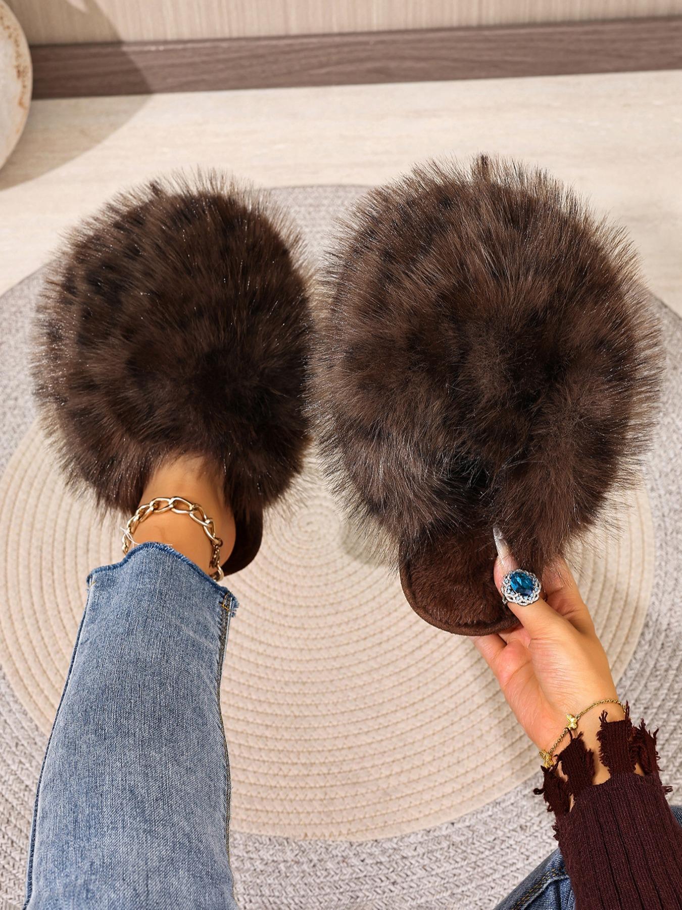 Women's Plush Slippers, 24 Colors, Soft Textile Upper, Rubber Sole, All Seasons, Warm and Comfortable, Fashion Home Shoes