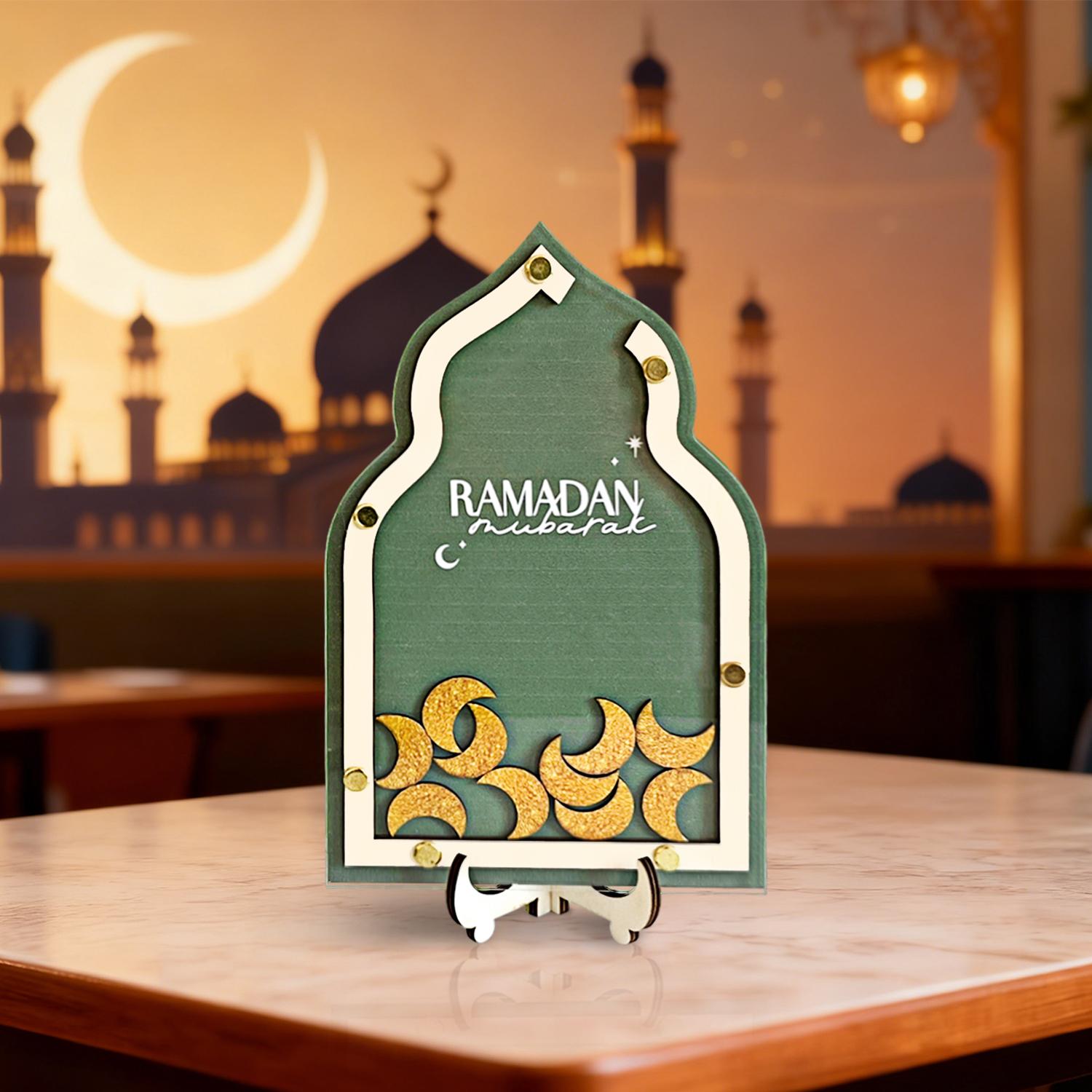Ramadan Countdown Box, Independent Traditional Islamic Festive Eid Gift Set, Includes 31 Numbered Moons, Creative Ramadan Home Decor, Perfect Muslim Friend Gift