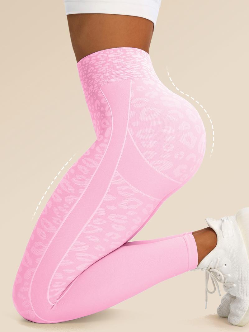 Women's Leopard Print High Waist Sports Shaping Leggings, Casual Comfy Breathable Skinny Pants for Yoga Gym Workout Running, Ladies Sportswear for Fall & Winter