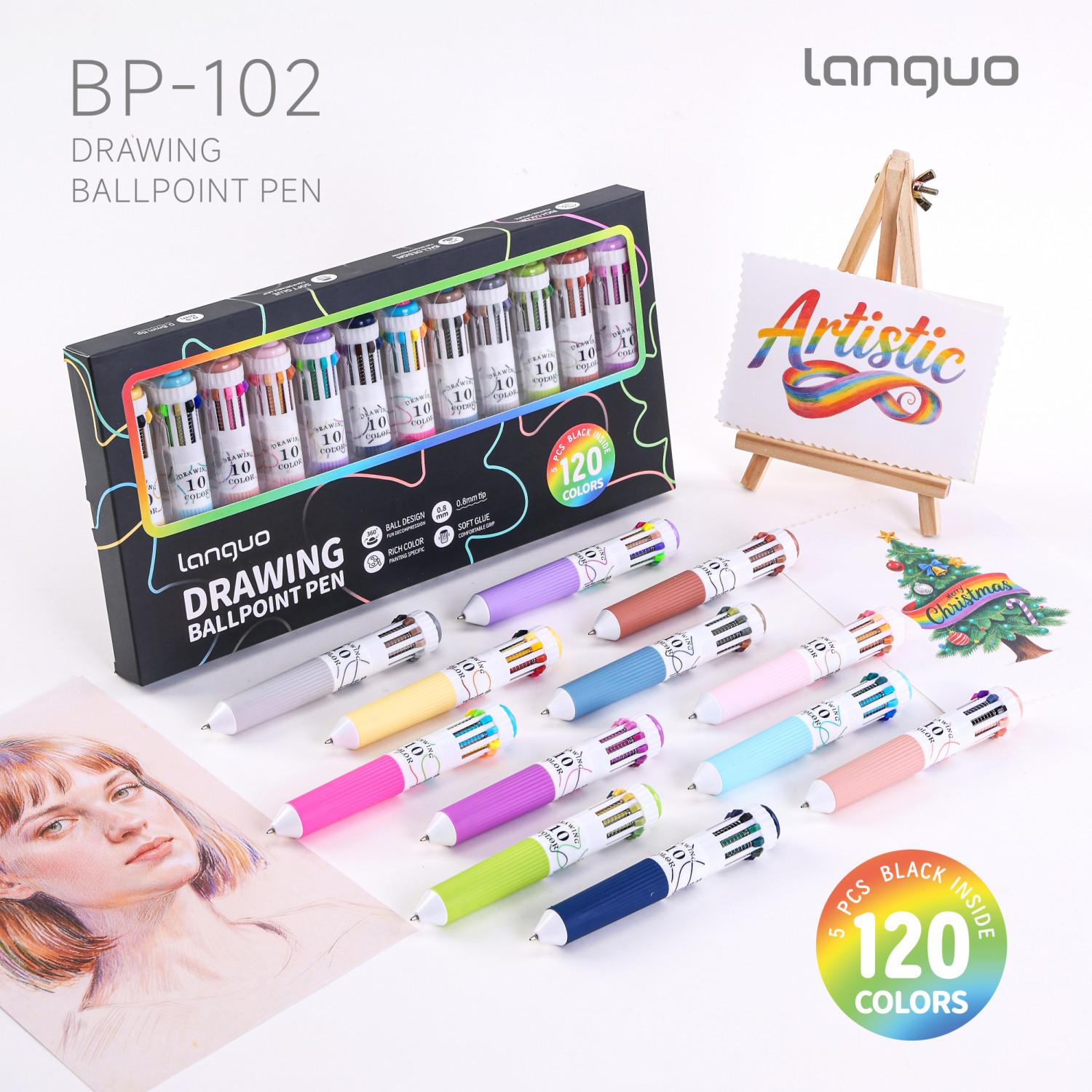 28/60/120 Colors Multicolor Ballpoint Pen Set 0.8mm, 10-in-1 Colored Pens Fine Point Retractable Ballpoint Pens for Office School Supplies Students Gifts, 3/6/12 Pack