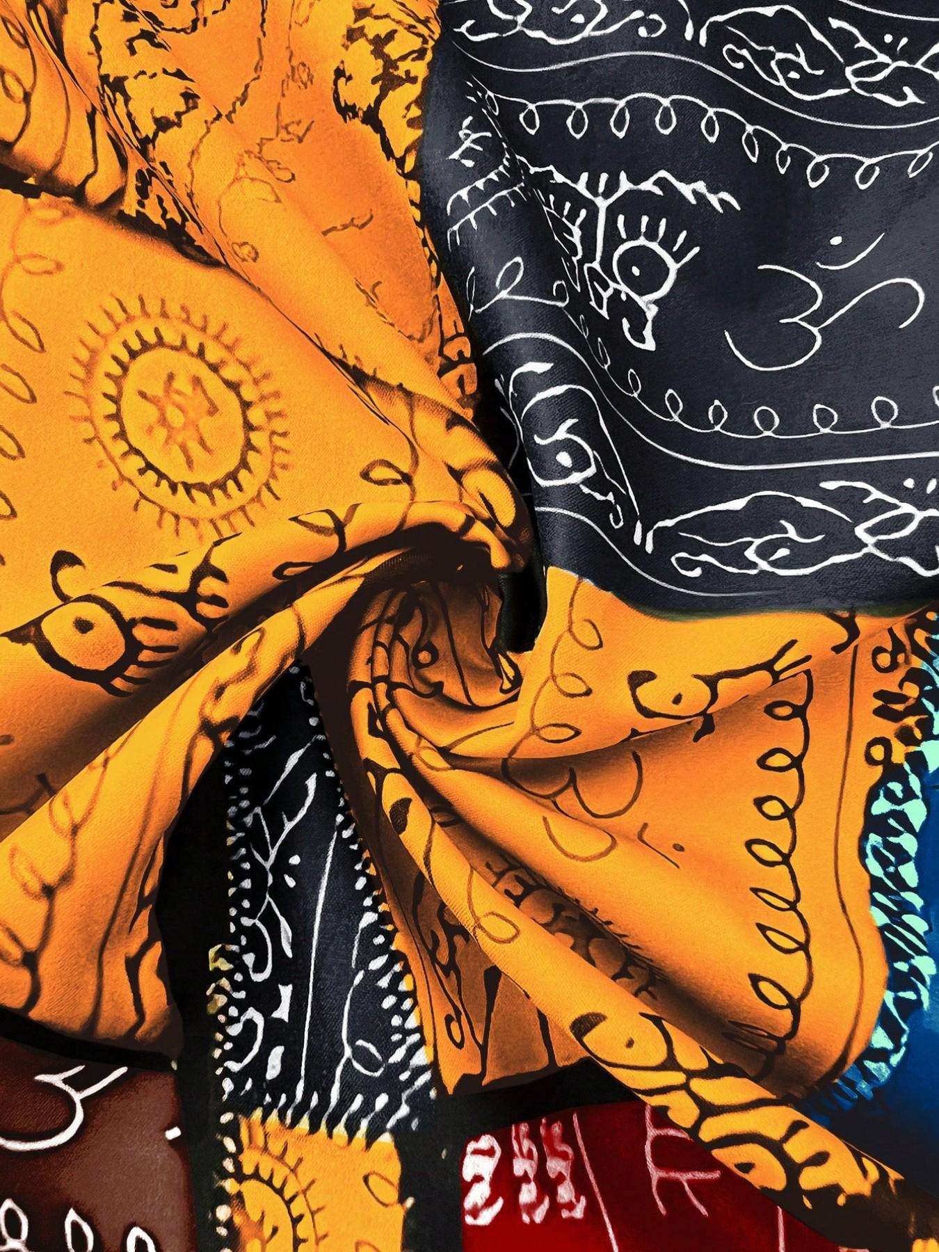 Women's Patch Printed Jumpsuit, Loose Wide Leg Workwear, Bohemian Fashion Style, Ideal for Vacations, Beach Trips, Music Festivals