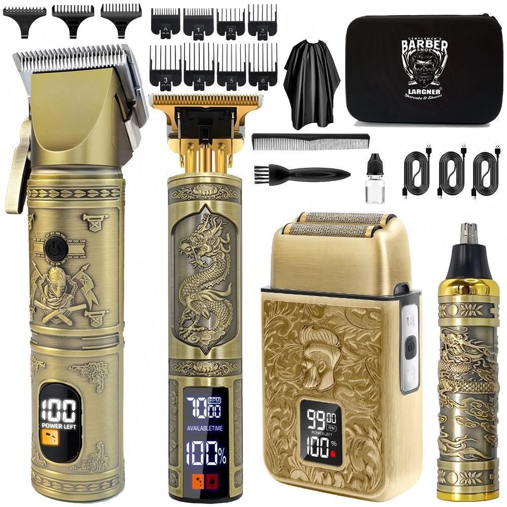 Professional Hair Clipper Kit, 1 Set Electric Hair Trimmer with Limited Comb & Storage Bag & Cleaning Brush, Great for Men Stylists Barber Barbershop, Cordless Hair Clipper