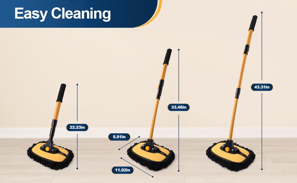 43'' Long handle car wash mop,15° Ergonomic design,Microfiber material,Avoid scratching,Retractable aluminum pole(Durable),suitable for Cars, Truck, SUV and Home cleaning - Car Wash Accessories! Caressentials! Labor Day Gift! 43'' Long handle car wash mop,15° Ergonomic design,Microfiber material,Avoid scratching,Retractable aluminum pole(Durable),suitable for Cars, Truck, SUV and Home cleaning - Car Wash Accessories! Caressentials! Labor Day Gift!