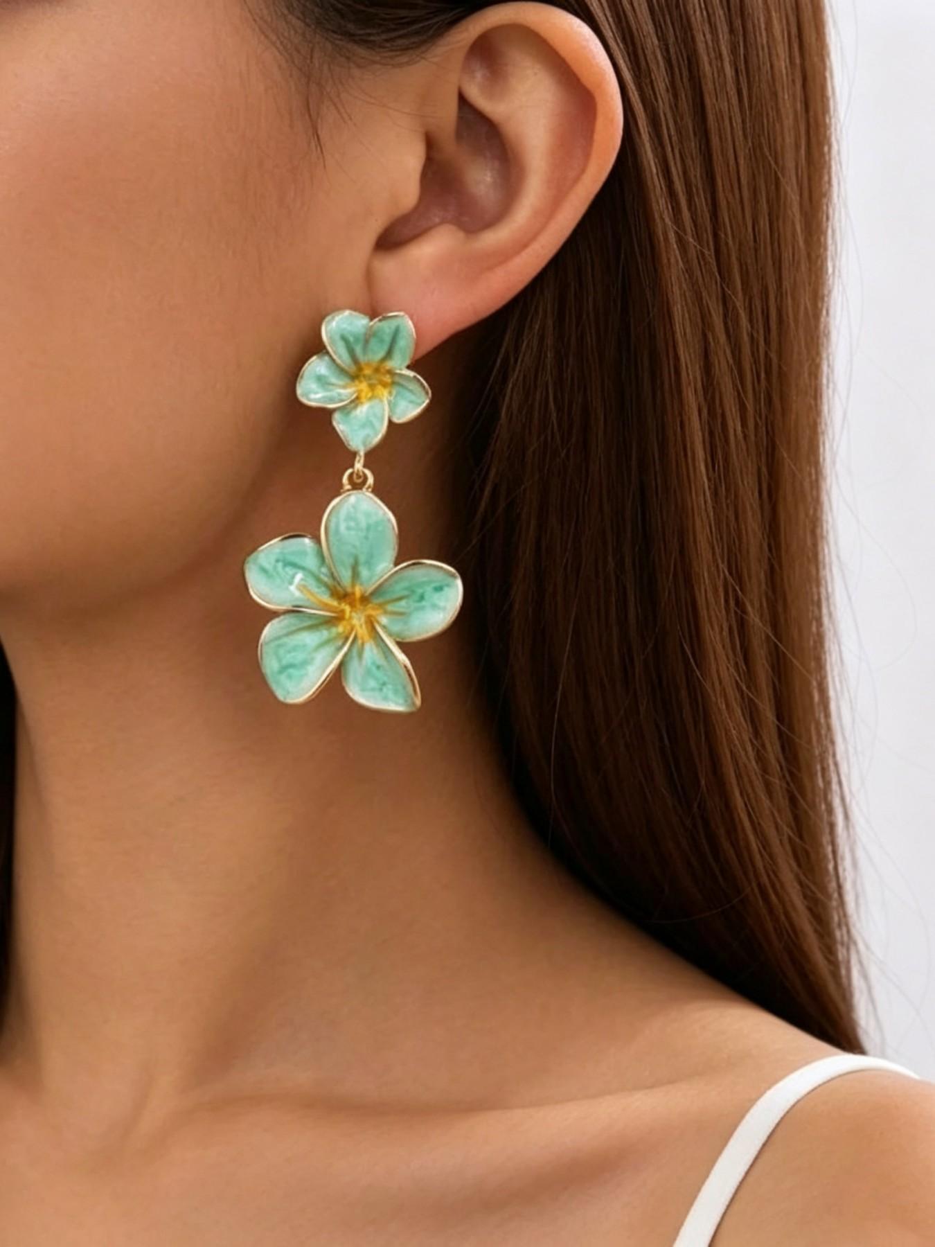Elegant Flower Earrings for Women, Long Dangle Ear Jewelry, Chic and Versatile, Perfect for Any Occasion, High-End Style Accessories