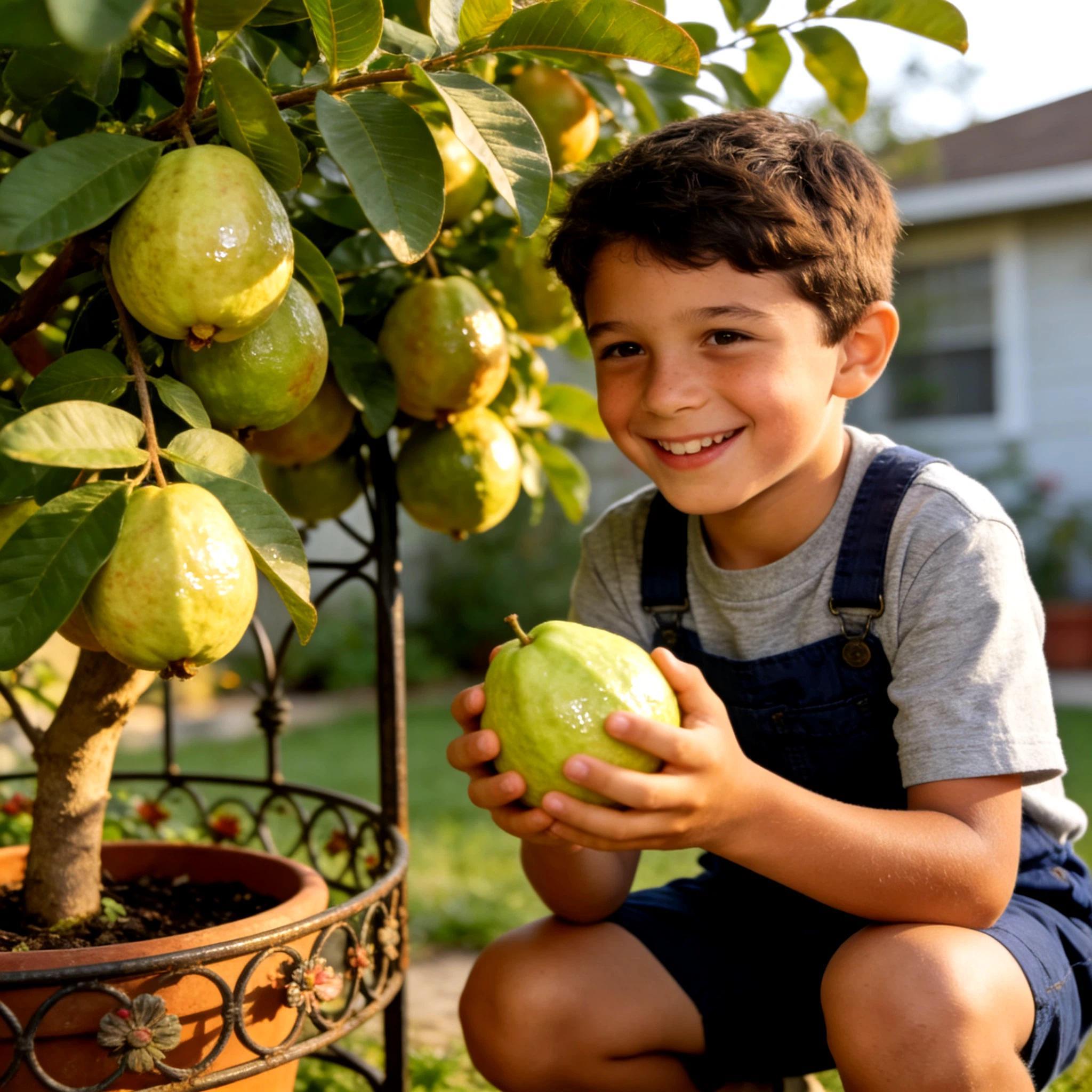 Live Guava Tree – Tropical Fruit Plant, Healthy Root System, Grows in Ground or Pot, Beginner Friendly for Home Garden Saplings Perennial Compact Fast-Growing Hardy