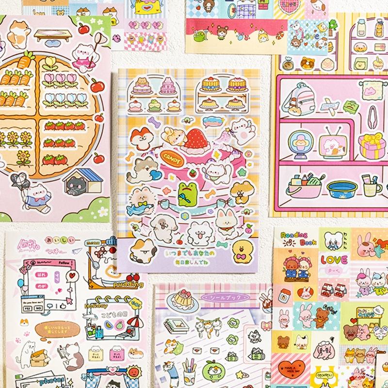 Cute Cartoon Pattern Sticker Book, 20pcs/set Mini Animal Pattern Sticker, DIY Decorative Sticker for Phone Case, Computer, Guitar, Bag, Water Cup, Scrapbook, Ornaments