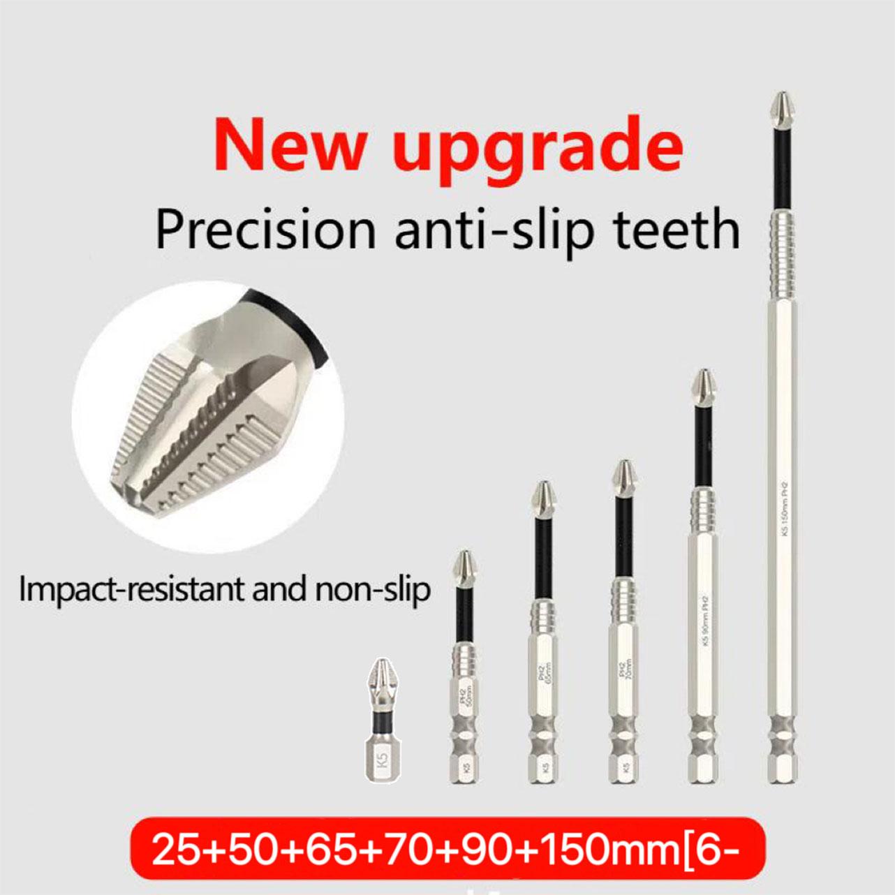6-pack titanium alloy impact non-slip cross head super hard magnetic screwdriver 6-pack titanium alloy impact non-slip cross head super hard magnetic screwdriver