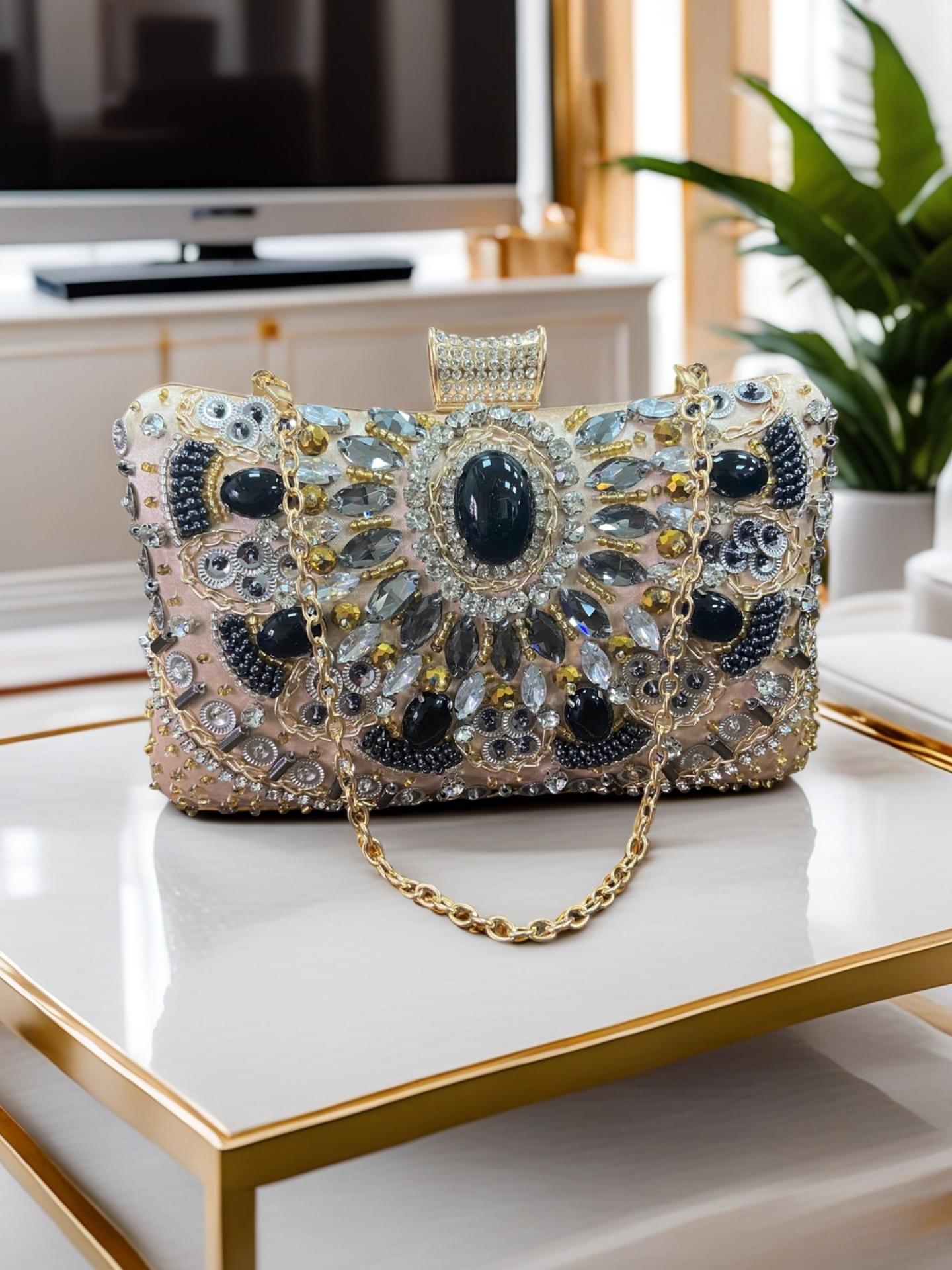 Fashion Handmade Beaded Evening Bag for Women, Bridal Wedding Clutch, Versatile Party Shoulder Crossbody Bag, Perfect Gift for All Occasions