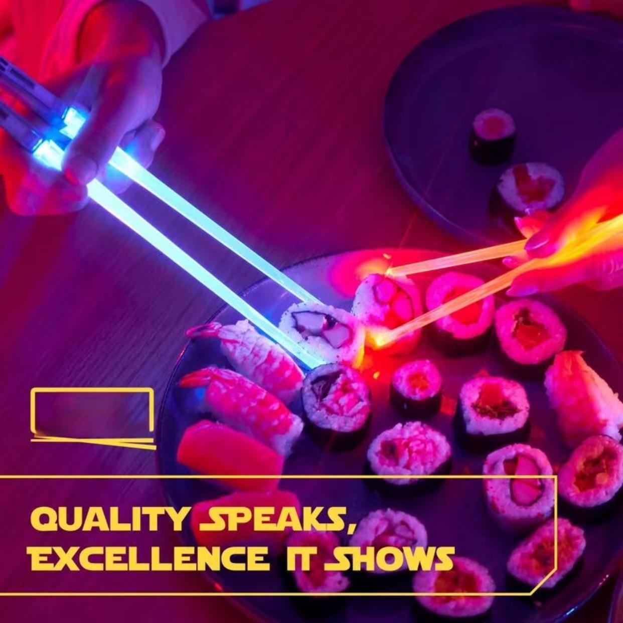 Variable 9 Colors LED Light-Up Chopsticks, Food Grade Material, Perfect for Concerts, Birthdays, Music Festivals, Camping, Night Markets