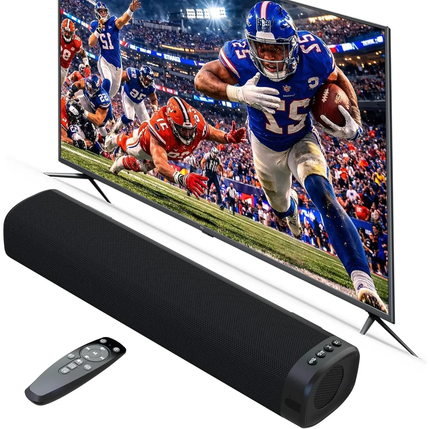 Sound Bar – 50W, Sound Bar for  TV, Sound Bar with  5.0, Optical/AUX Connectivity, Remote Control, Wall-Mountable  Theater Audio, Compatible with TV, PC, and Phone