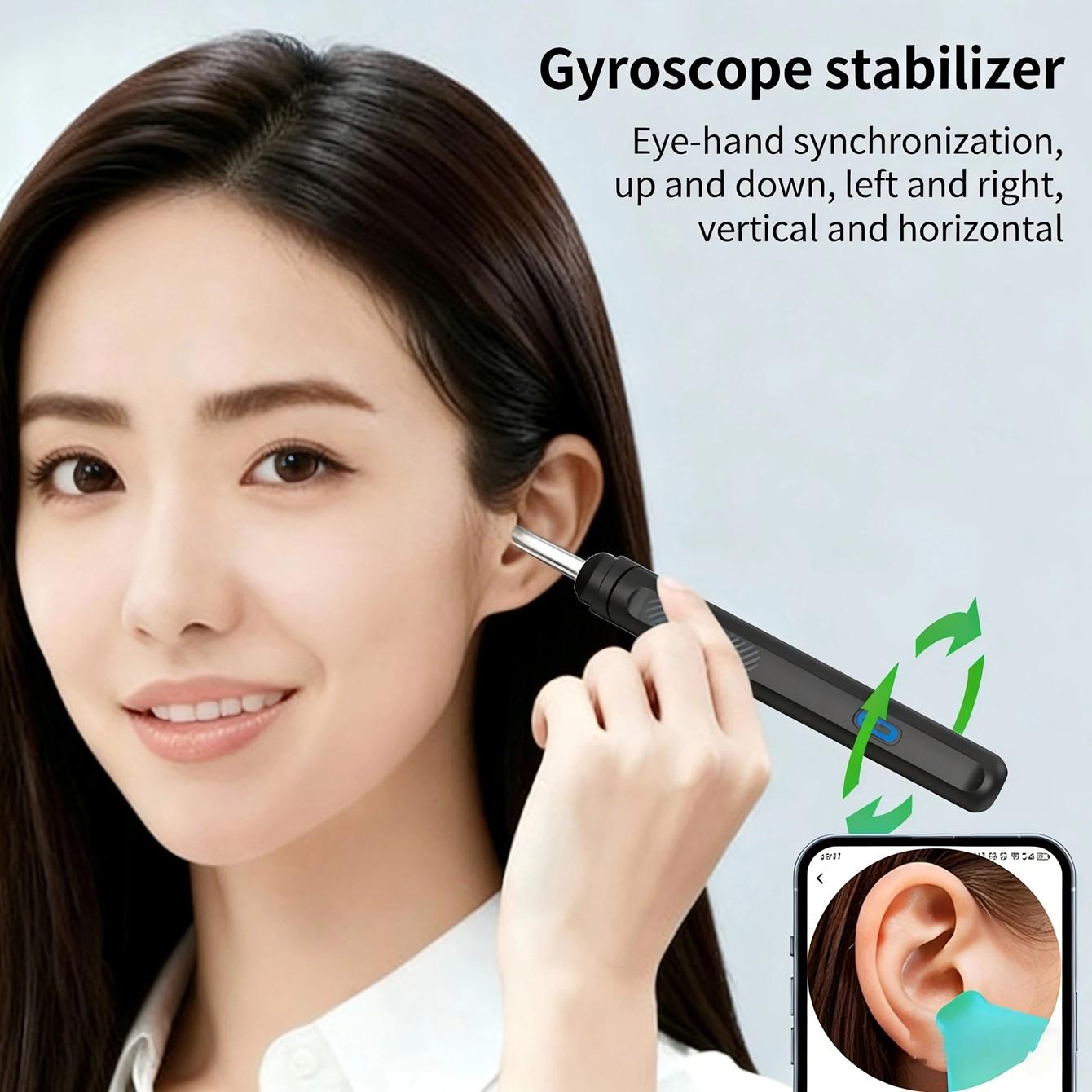 Ear cleaning tool | Visual ear pick, Ear Cleaner Camera, with 5 replaceable silicone soft tips, USB charging cable, a good gift