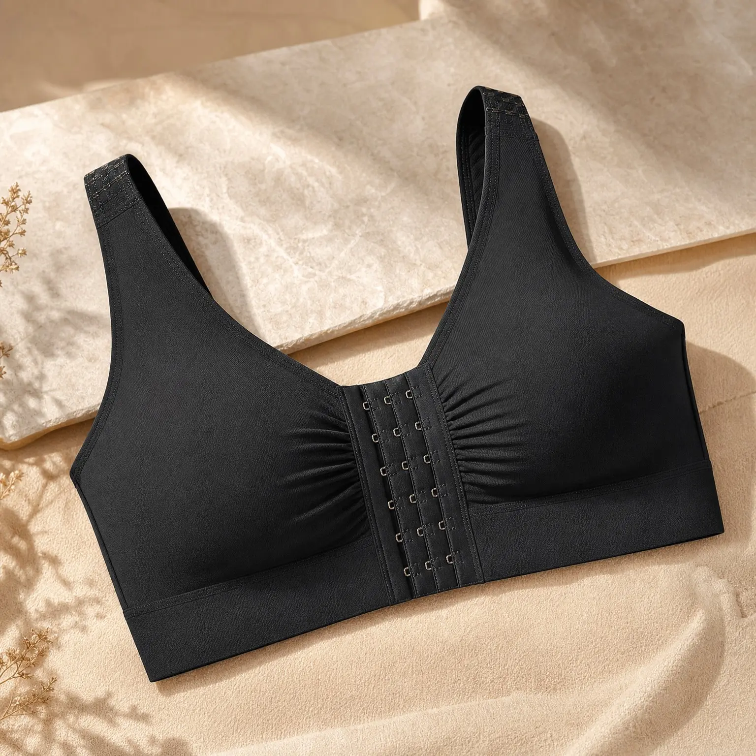 Women's Post Surgery Compression Bra Front Closure Wireless No Padding Adjustable Straps Full Coverage Mastectomy Support Breast Augmentation RecoveryGift