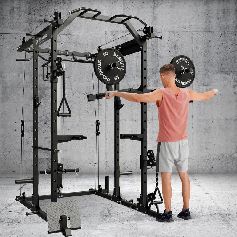 MIKOLO Lateral Raise Machine Attachment for Squat Rack - 1" Holes Design, Power Cage Compatible, Upper Body Strength Training Equipment for Home GymMIKOLO