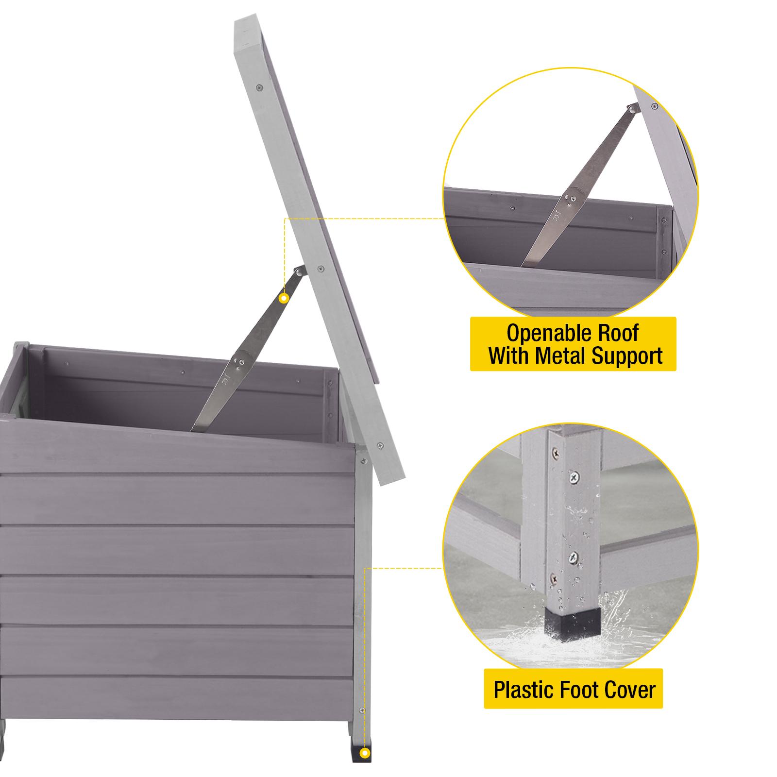 Aivituvin-AIR12-B Outdoor Wooden Cat House, Indoor Cat House