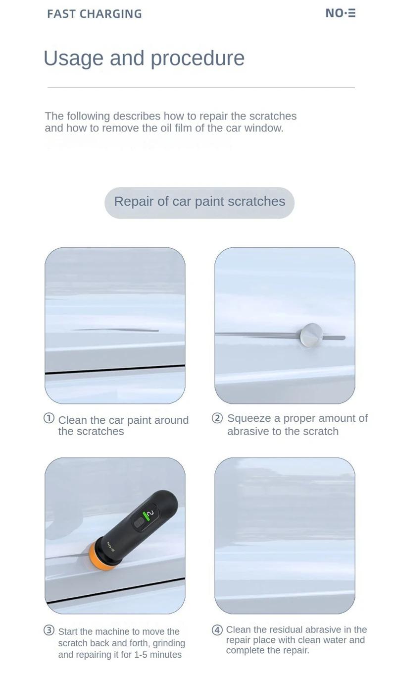 Joytutus Wireless 12000RPM Car Polisher & Waxer 3 in 1 Sanding Machine for Paint Scratch Repair Windshield Oil Film Removal Cordless Power Tool