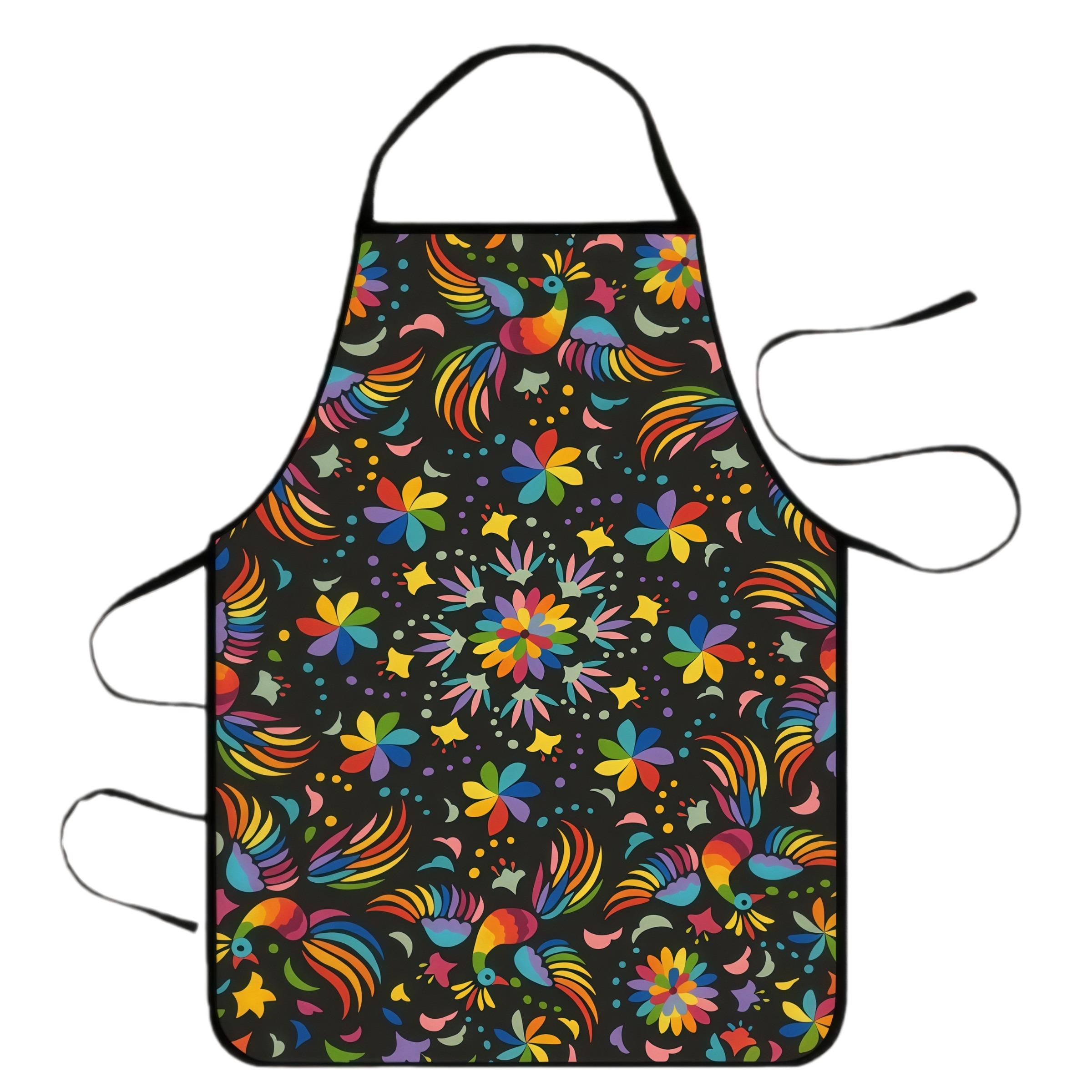 Floral Pattern Apron Set,2 Pcs Polyester Kitchen Apron for Cooking,Valentine's Day Gift,  Apron for Women,Mother's Day Gift,Nails Design Tool,Nail Tech,Nails Art,Nails First,Kitchen Accessory, Durable Apron, Elegant Apron, Flower
