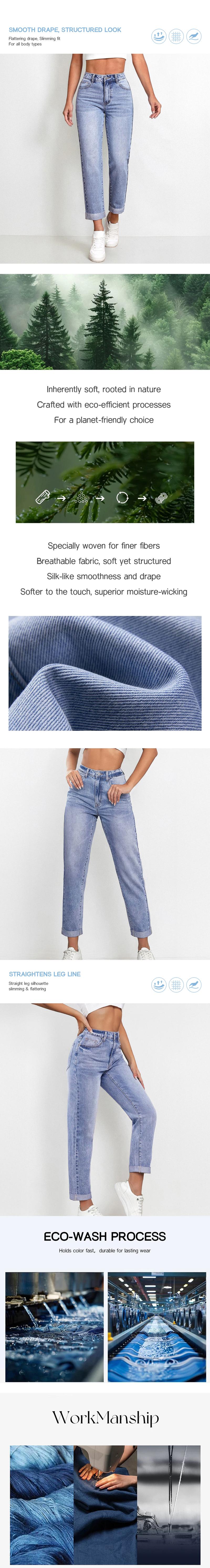 KatchMe Women's Street Mid-Rise Tapered Jeans, Cozy Fall Outfits for Women Lady, Chic Women's Bottom, Leisure Denim Trousers, Street Womenswear