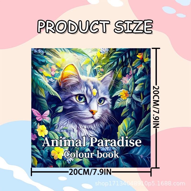 Animal Theme Coloring Book, 20 Pages Hand-Drawn Sketchbook, Art & Craft Easel, Home/school/office Art Supplies