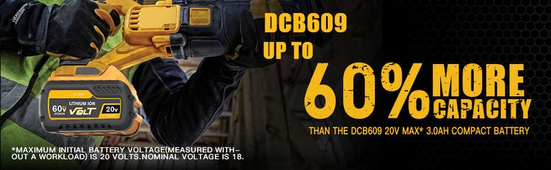 Outdoorfun 9.0Ah Compatible Replacement for Dewalt 20V 60V Flexvolt Battery Lithium with DCB609 DCB612 DCB200 DCB201 DCB203 DCB204 DCB206 DCB207 DCB209 Heavy Duty Power Tools