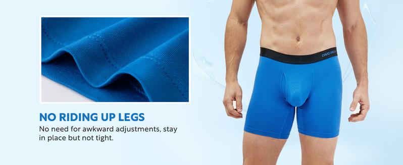 7 Pack Davd Archy Men's Bamboo Rayon Menswear Boxer Briefs, Wicking Moisture&Cool, Support Fly Pouch, Soft Machine Washable, Seamless Fabric Spandex Breathable Undergarments Fashion