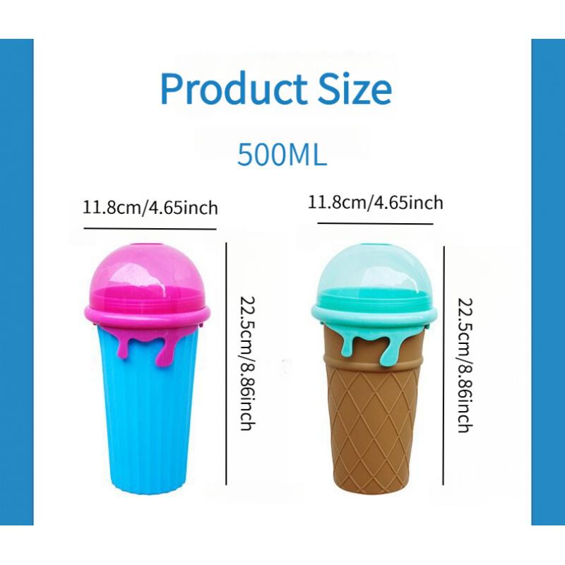 Magic Slushy Maker Squeeze Cup Slushie Maker,Slushie Maker, Large Capacity Magic Quick Frozen Smoothies Cup, Double Layer Squeeze Cup Slushy Maker, Homemade Milk Shake Ice Cream Maker DIY for Children and Family