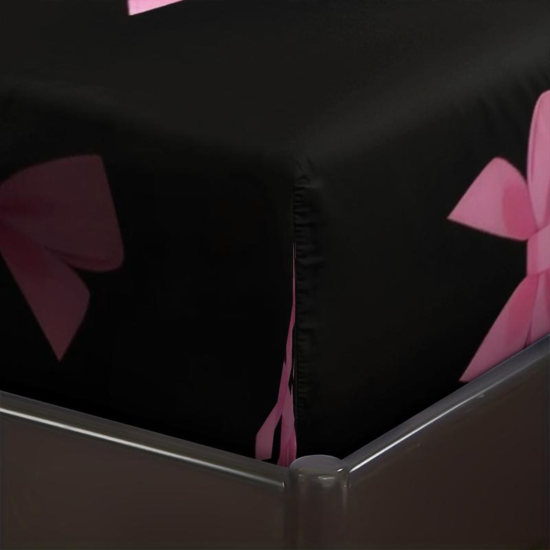 Creative pattern printed bedsheet with number 67 and bow tie, soft and comfortable 3D digital printed bedding, Bed Sheets Set, anti slip dust cover suitable for bedroom decoration, including 1 bedsheet and 2 pillowcases